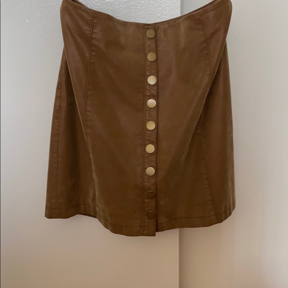 Free people suede button up mini skirt
